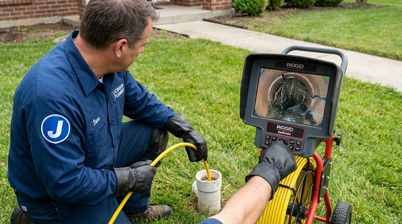Sewer camera inspection being performed by Johns Plumbing LLC in New Baltimore
